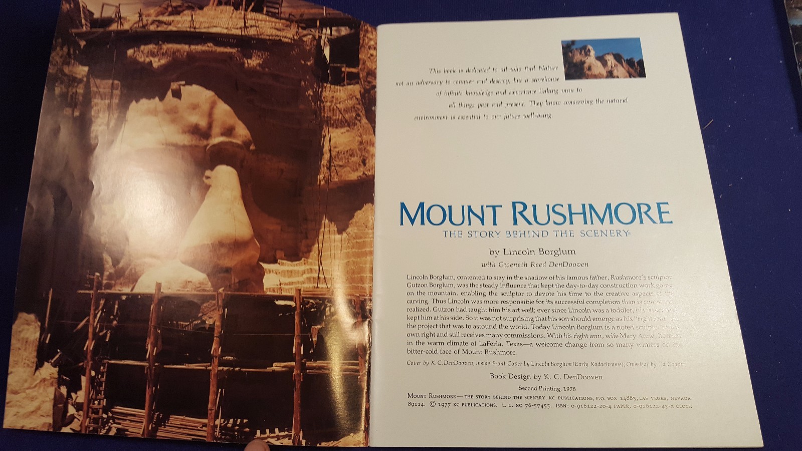 1978 MOUNT RUSHMORE The Story Behind the Scenery Paperback Book KC Publications