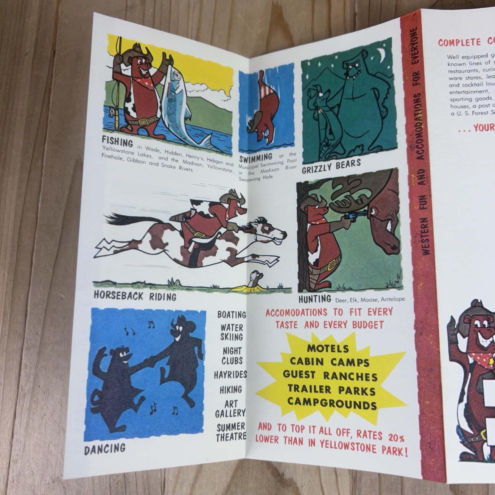 West Yellowstone Montana Tourist Brochure Vintage 1970s Things Are Jumping