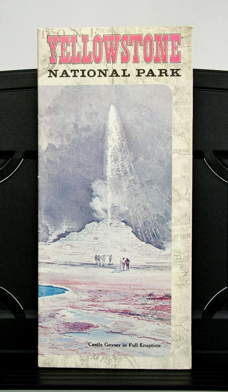 YELLOWSTONE NATIONAL PARK 1967 MAP – CASTLE GEYSER – SAGE ADVERTISING