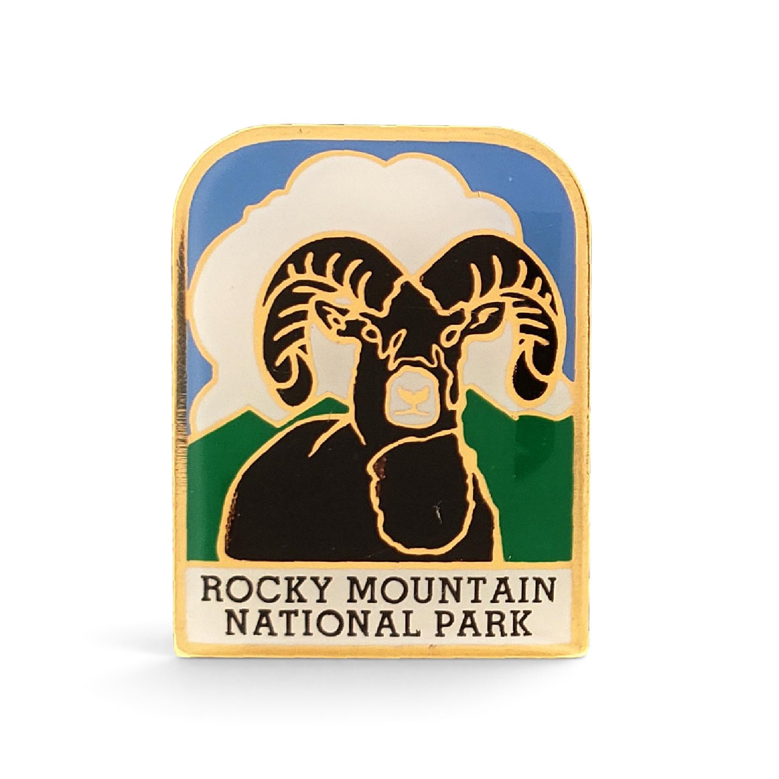 Rocky Mountain National Park Bighorn Sheep Ram Enamel Lapel Pin Colorado USA