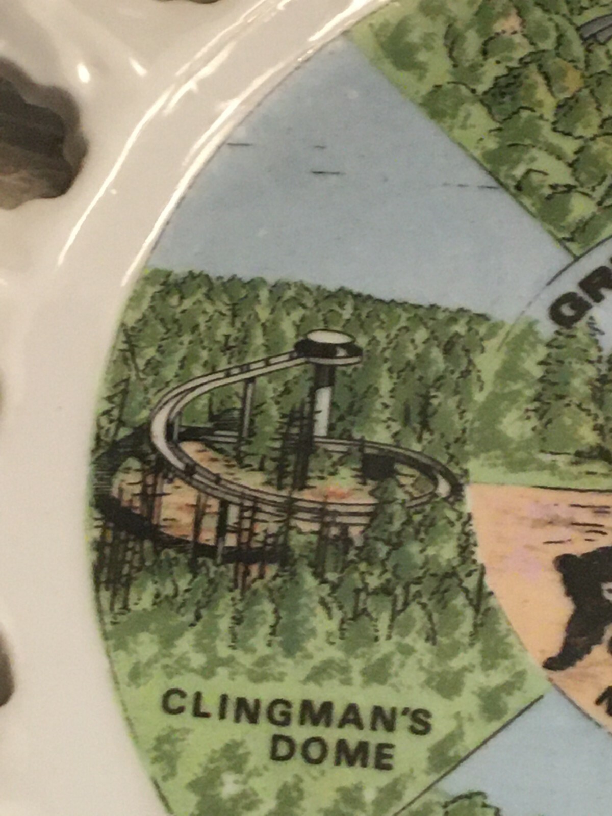 vintage souvenir plate Great Smoky Mts Black bear