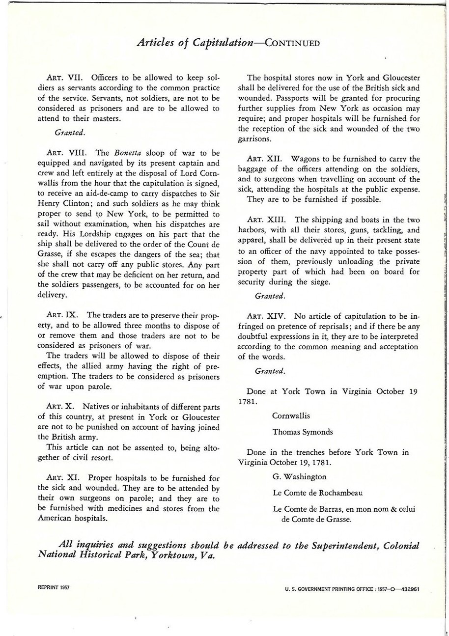 Original 1957 Brochure MOORE HOUSE Articles of Capitulation YORKTOWN BATTLEFIELD