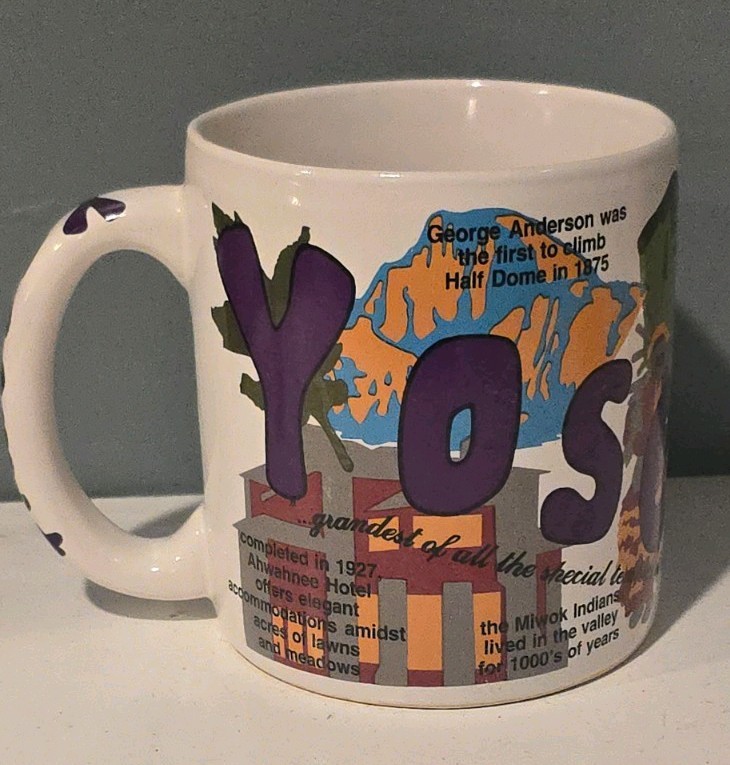 Vintage Yosemite National Park Historical Facts John Muir XL Coffee Tea mug cup