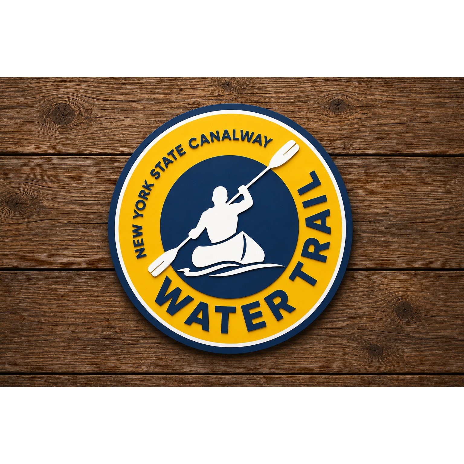 New York State Canalway Water Trail Sign Kayak Canoe Boat Fish Swim Canal