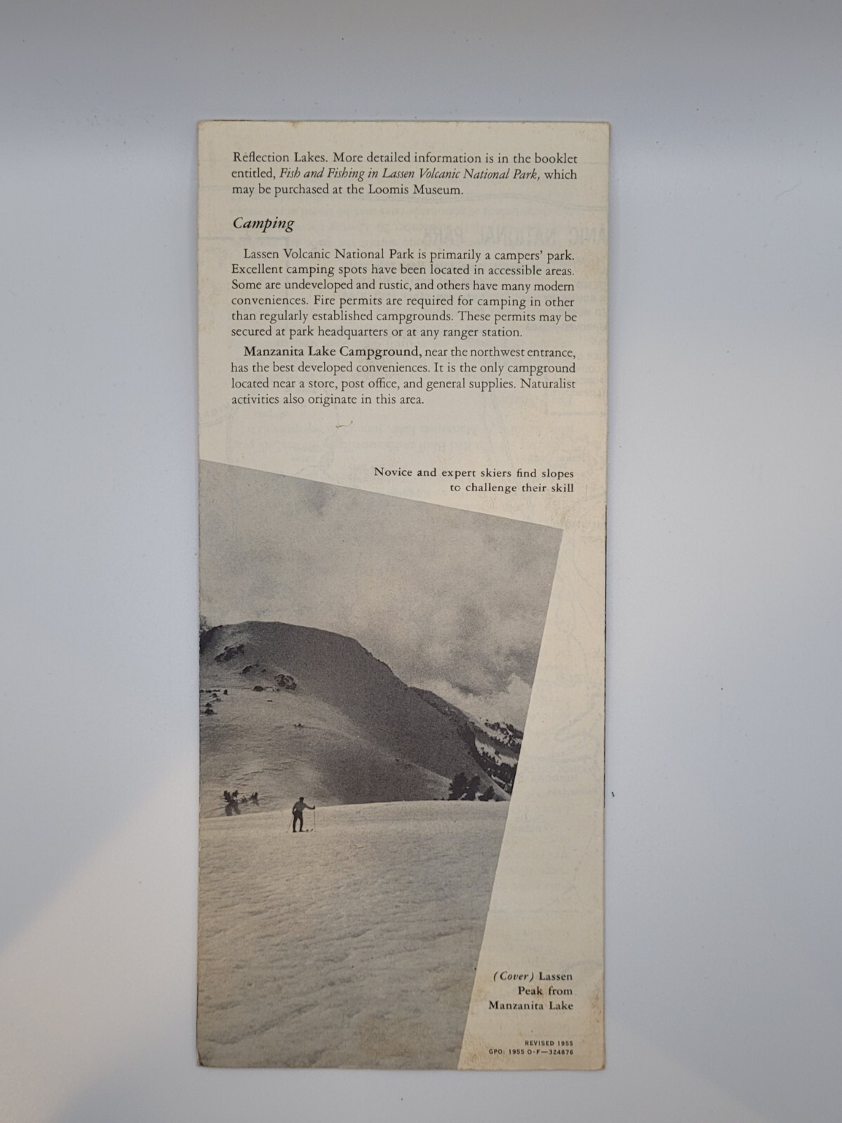 Vintage 1955 Lassen Volcanic National Park, California fold out brochure
