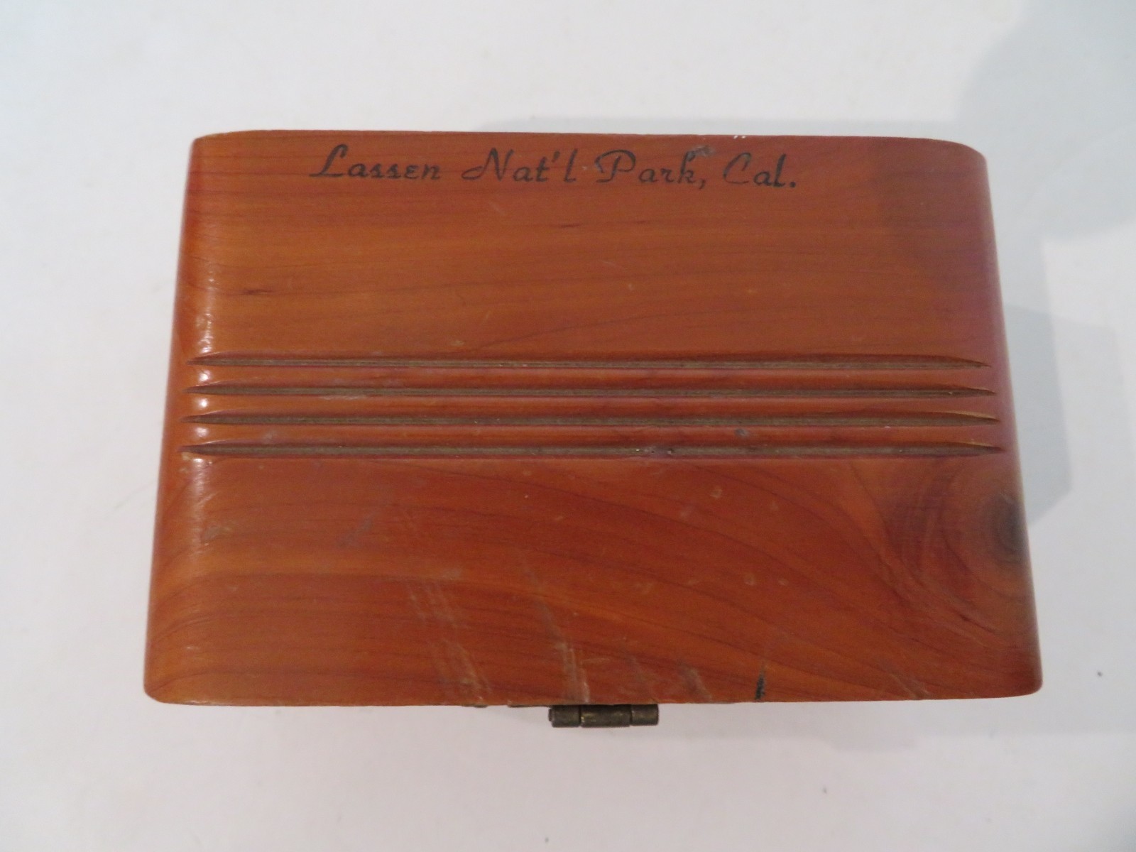 Vintage Lassen National Park Souvenir Cedar Mini Box – Cal. is Pre 1963 –
