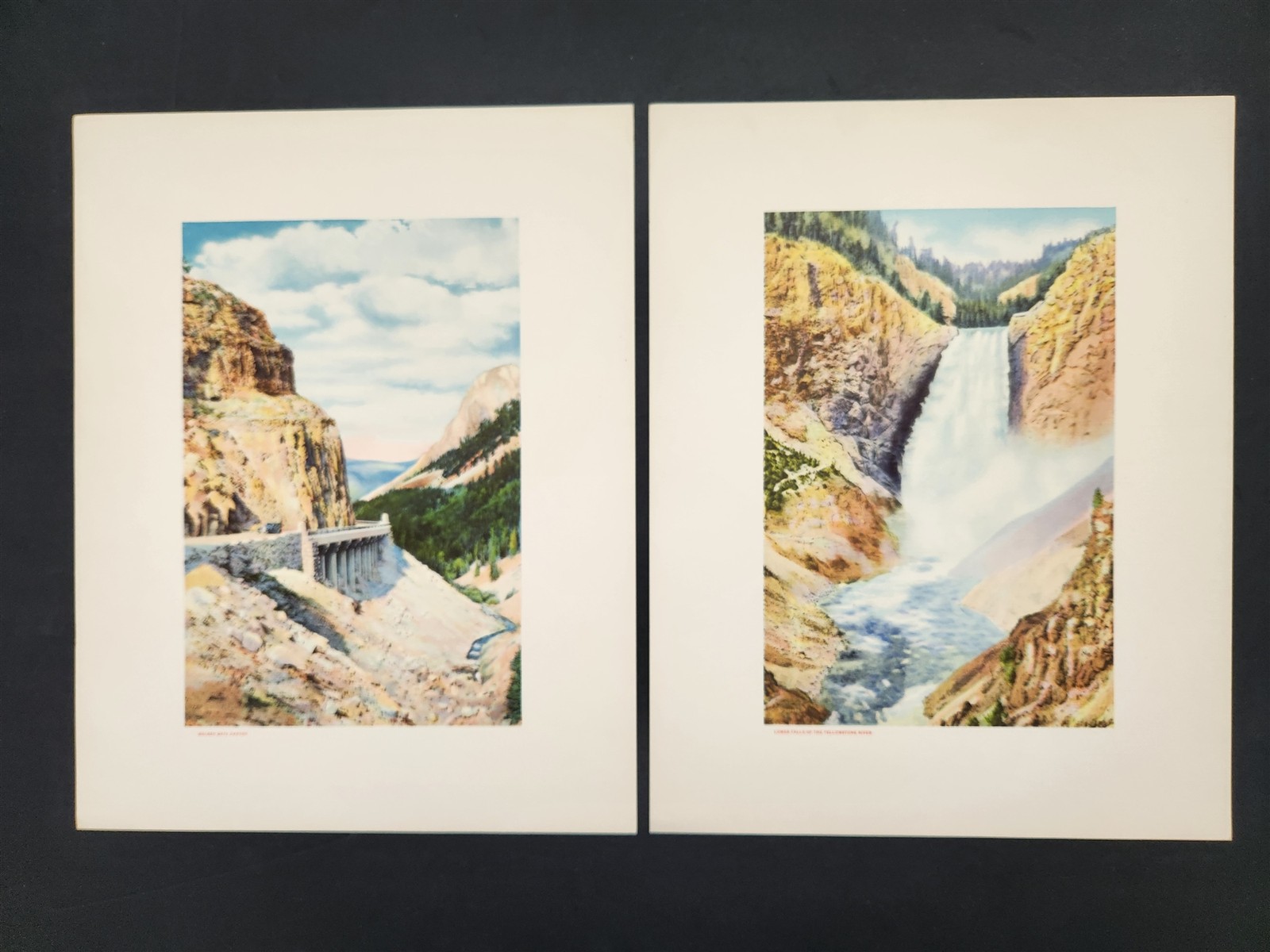 1930s vintage YELLOWSTONE NATIONAL PARK haynes 12 PRINTS red portfolio set NICE