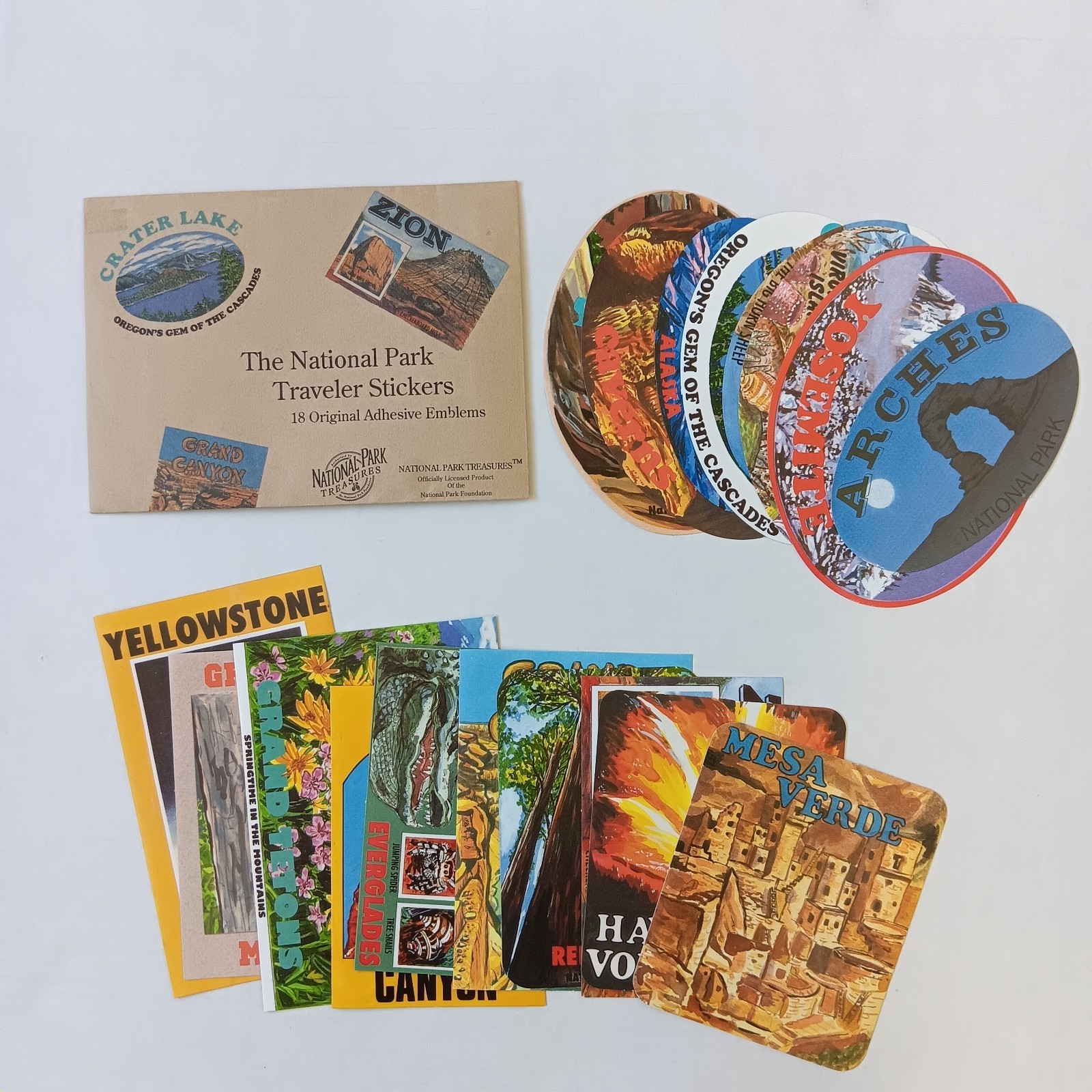 1993 The National Park Traveler Stickers – 18 Original Adhesive Emblems