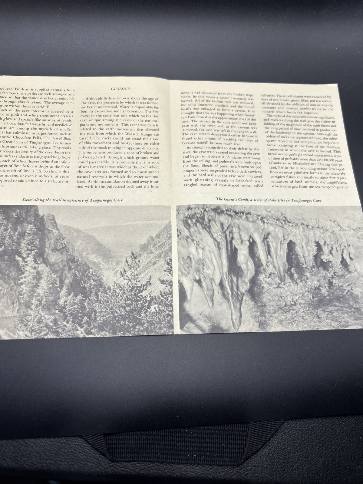 Timpanogos Cave Utah National Monument 1960 Brochure