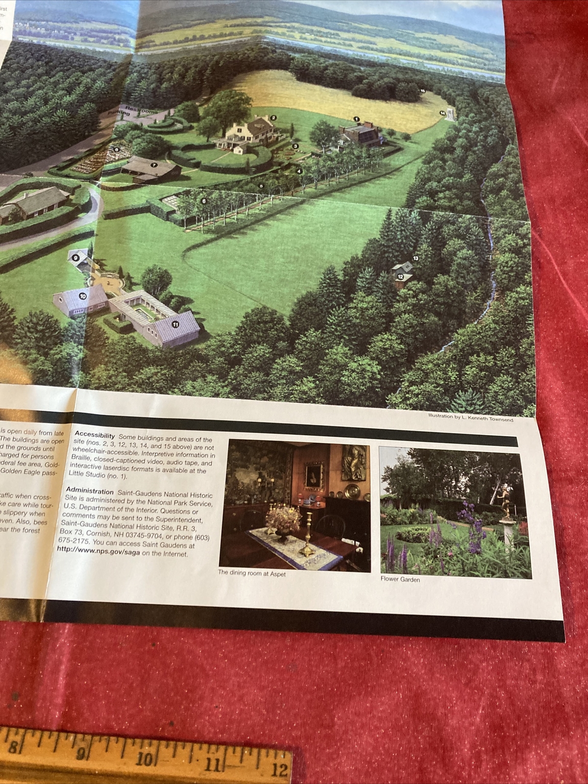 Vintage 1990’s Saint-Gaudens Official Map and Guide National Historic Site