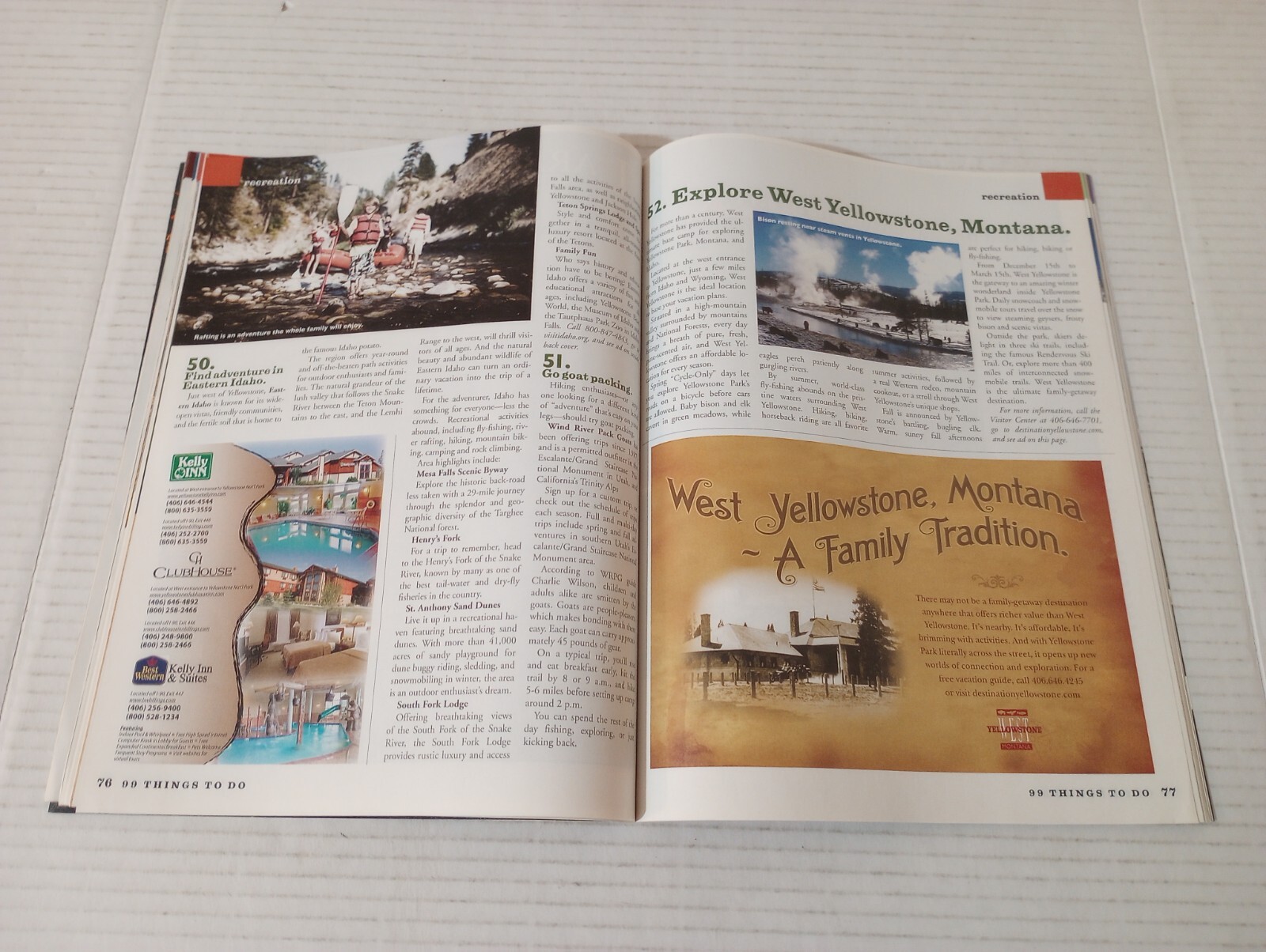99 Things To Do In Yellowstone Country 2010 Vacation Guide Travel Brochure