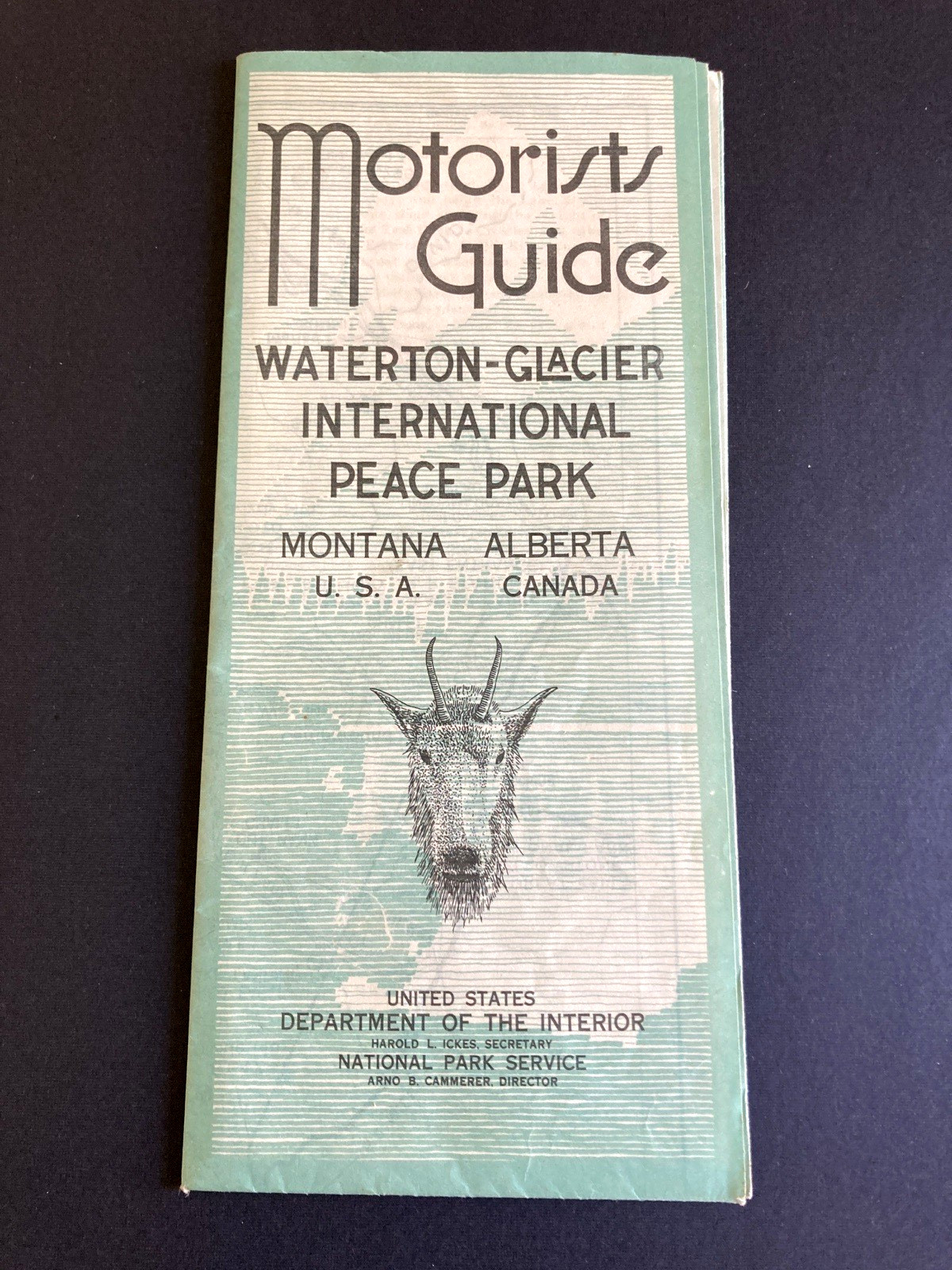 Vintage 1938 Motorists Guide GLACIER National Park Brochure Outdoors Hiking