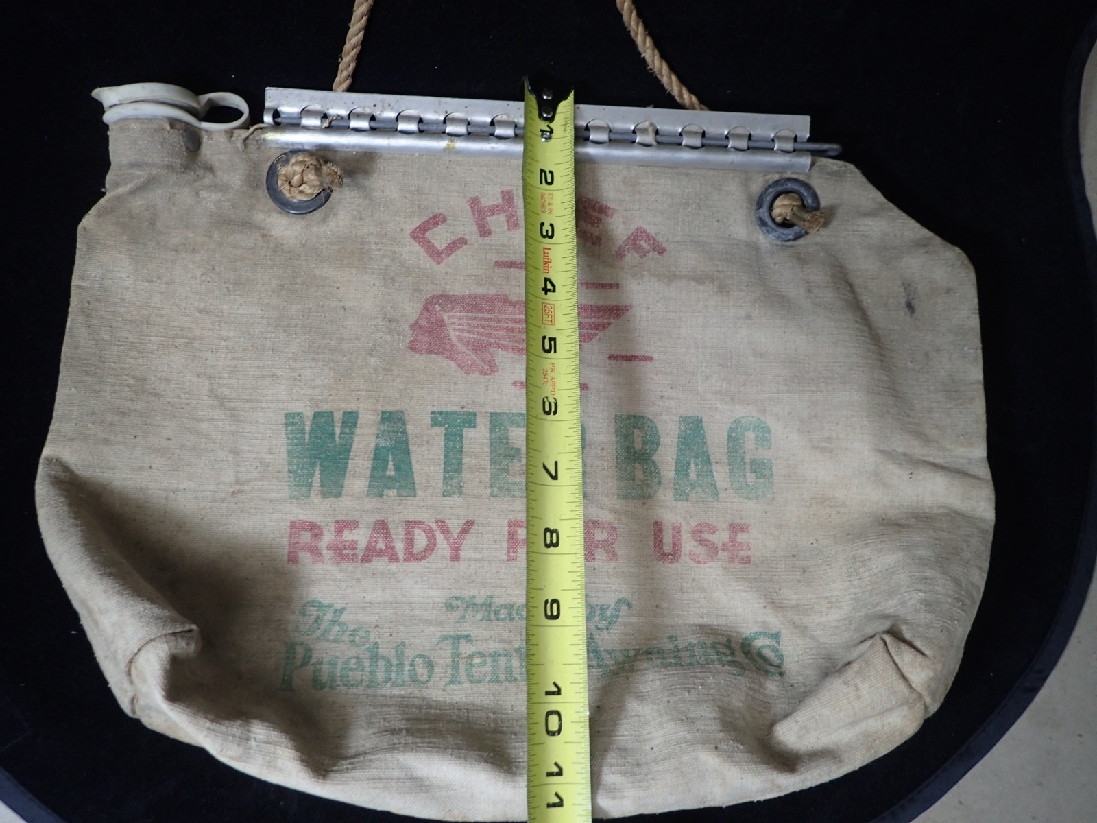 Vintage Yellowstone Park Chief Water Bag Flax Canvas by Pueblo Tent & Awning Co.
