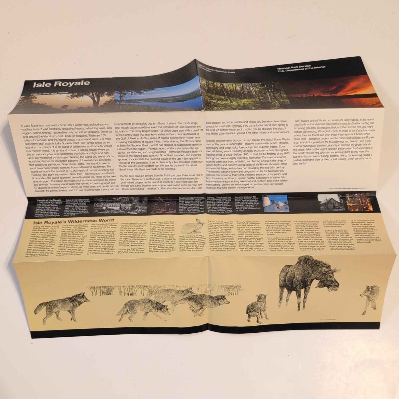 Isle Royale National Park Service NPS Unigrid Brochure GPO 1998 Reprint 1998