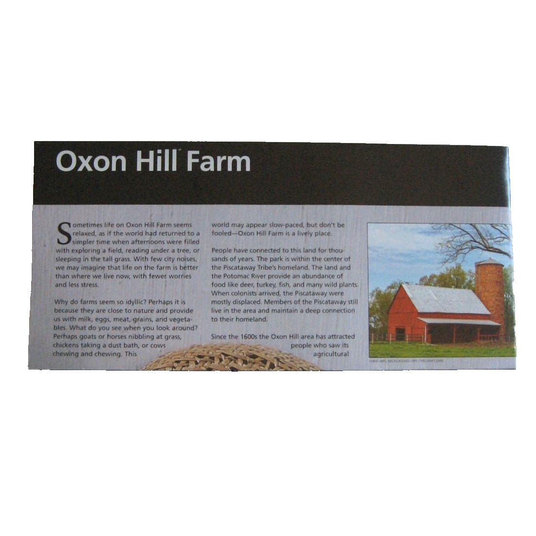 Oxon Hill Farm NPS National Park Service Brochure Oxon Cove Park Maryland