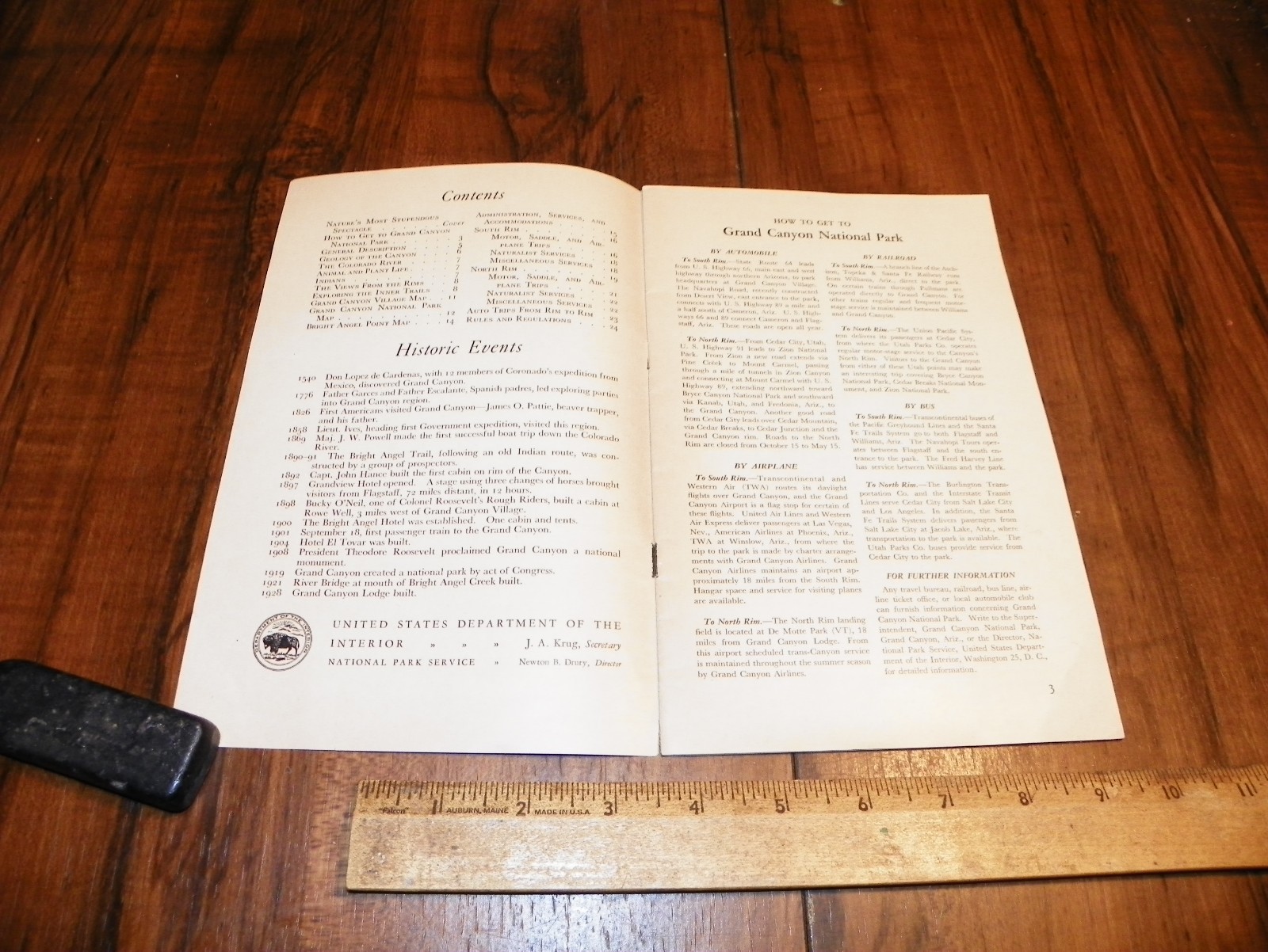 1946 Gand Canyon National Park Guidebook – National Park Service