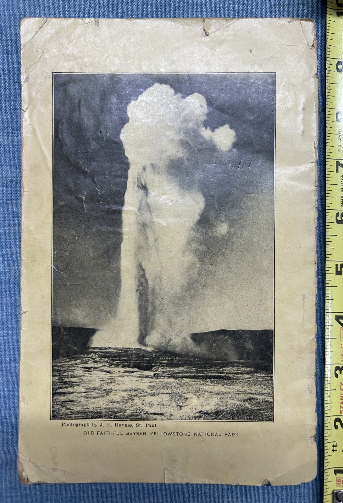 1928 Yellowstone National Park Guide Fold-out Map Tourists Descriptions & Rules