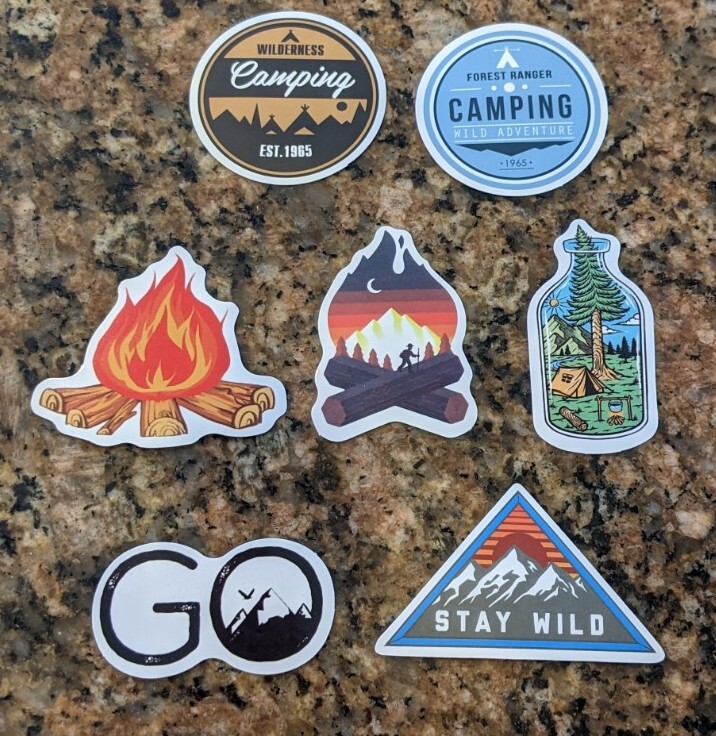 A set of Camping Outdoor Sticker Decals