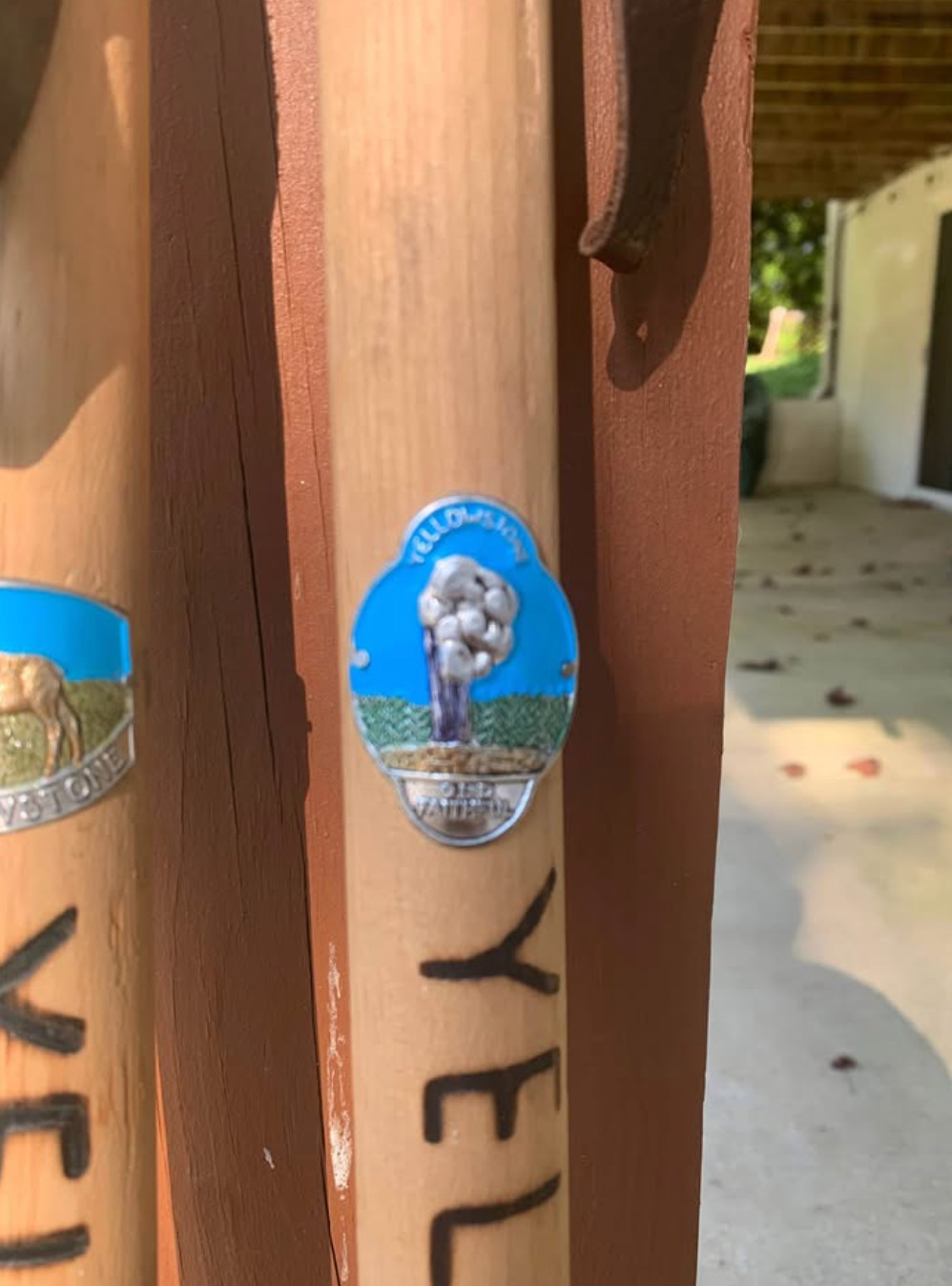 Two Yellowstone Park wanderstock for hiking