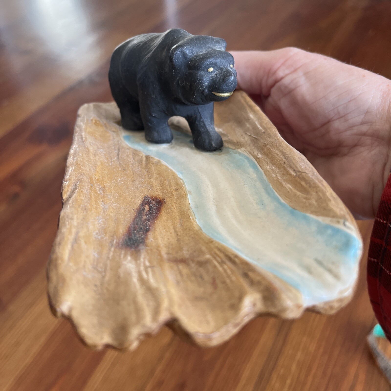 VINTAGE 6 1/2” WALKING BEAR TRINKET DISH / ASHTRAY Made in Japan
