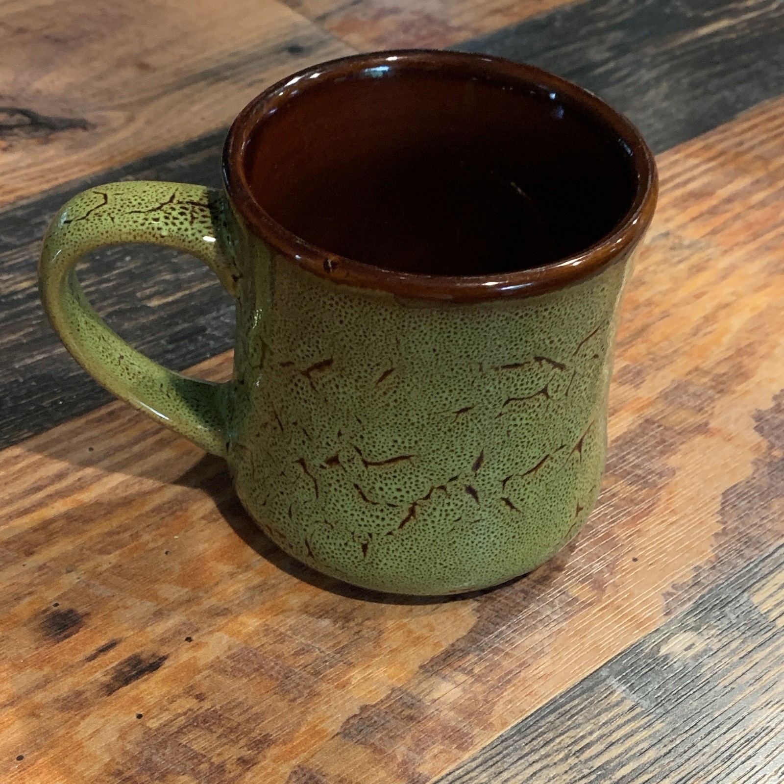 Yosemite National Park Green Ceramic Mug, Brown Interior
