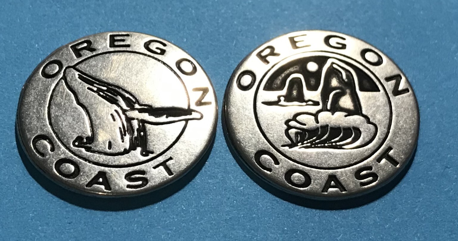 Oregon Coast Whale and Haystack Rocks Token