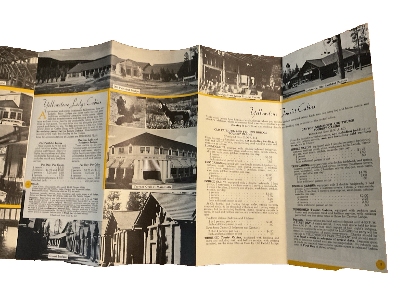 1955 Yellowstone National Park Hotels Cottages Lodges Motorists Folder B J2