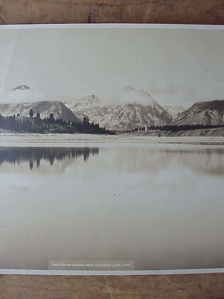 Teton Range & Jackson Lake Wyoming 1923 Panorama Photo Schnitzmeyer Rare NPRR