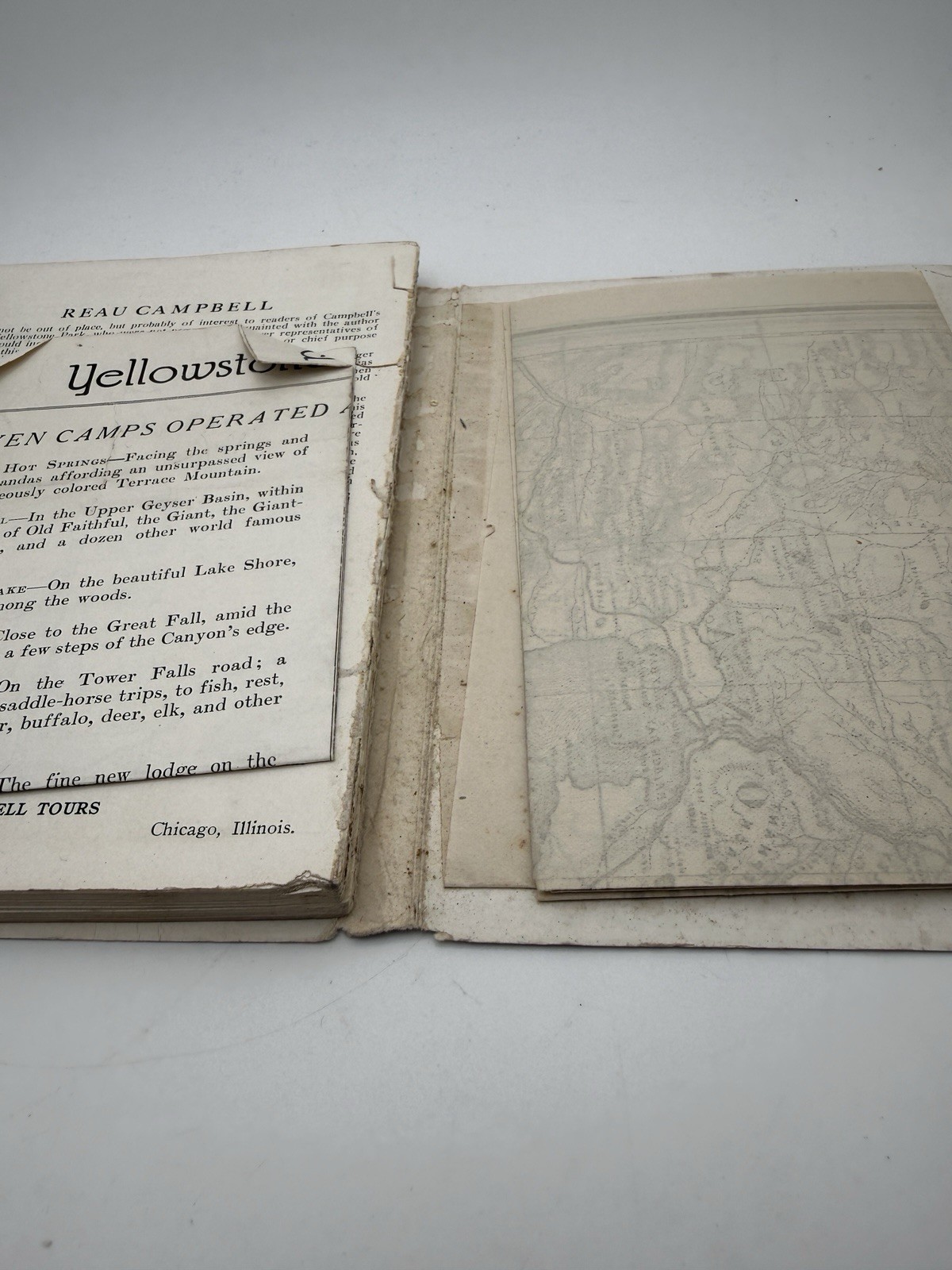 1923 Campbell Yellowstone Park Guide 4th Ed Softcover Map Camp Brochure