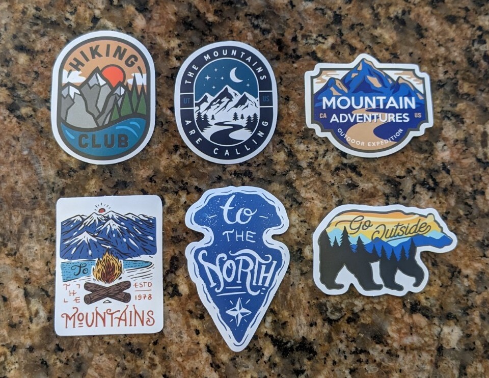 A set of Camping Outdoor Sticker Decals