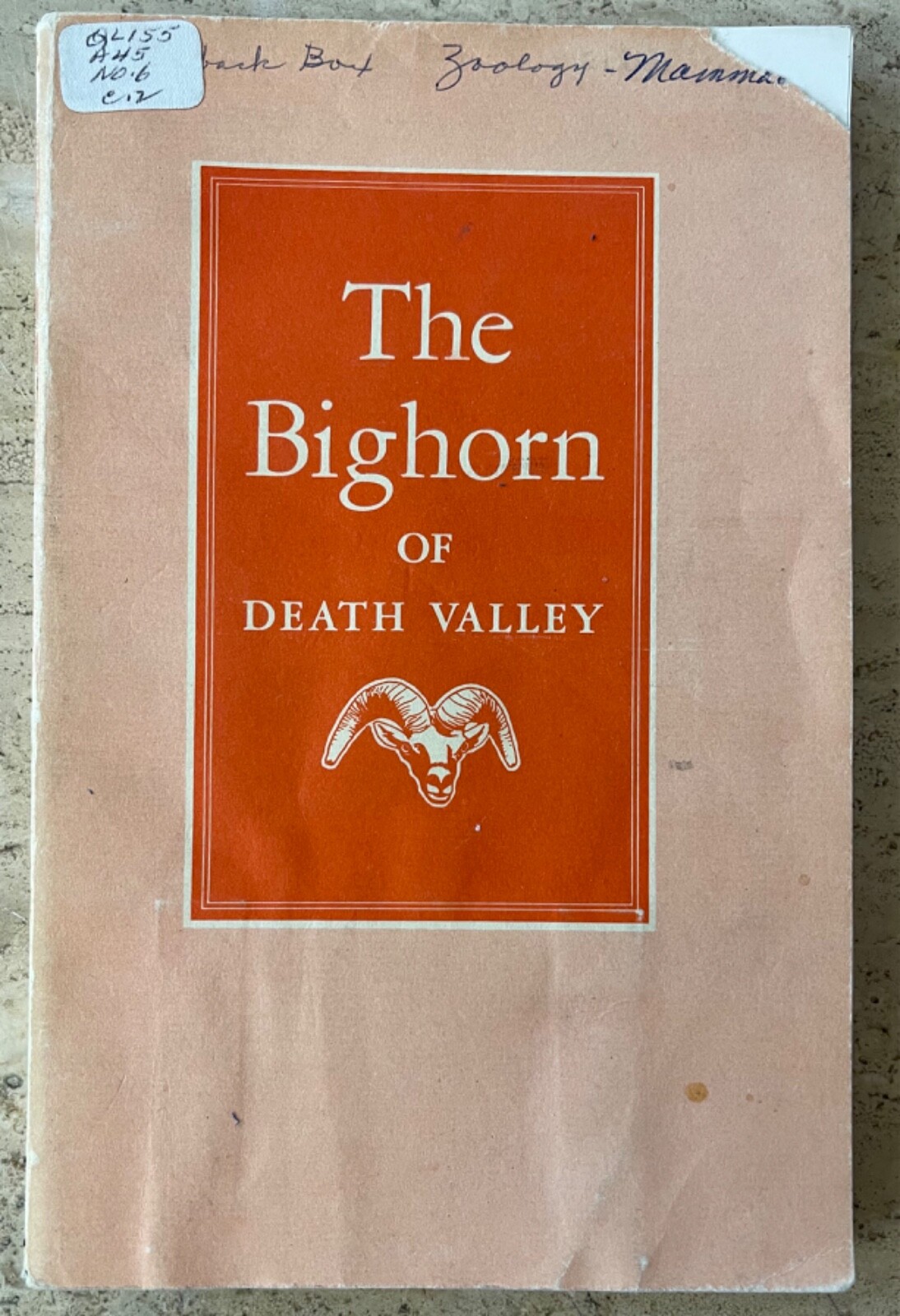 1961 DEATH VALLEY MAP + THE BIGHORN OF DEATH VALLEY-NATIONAL PARK SERVICE LAB