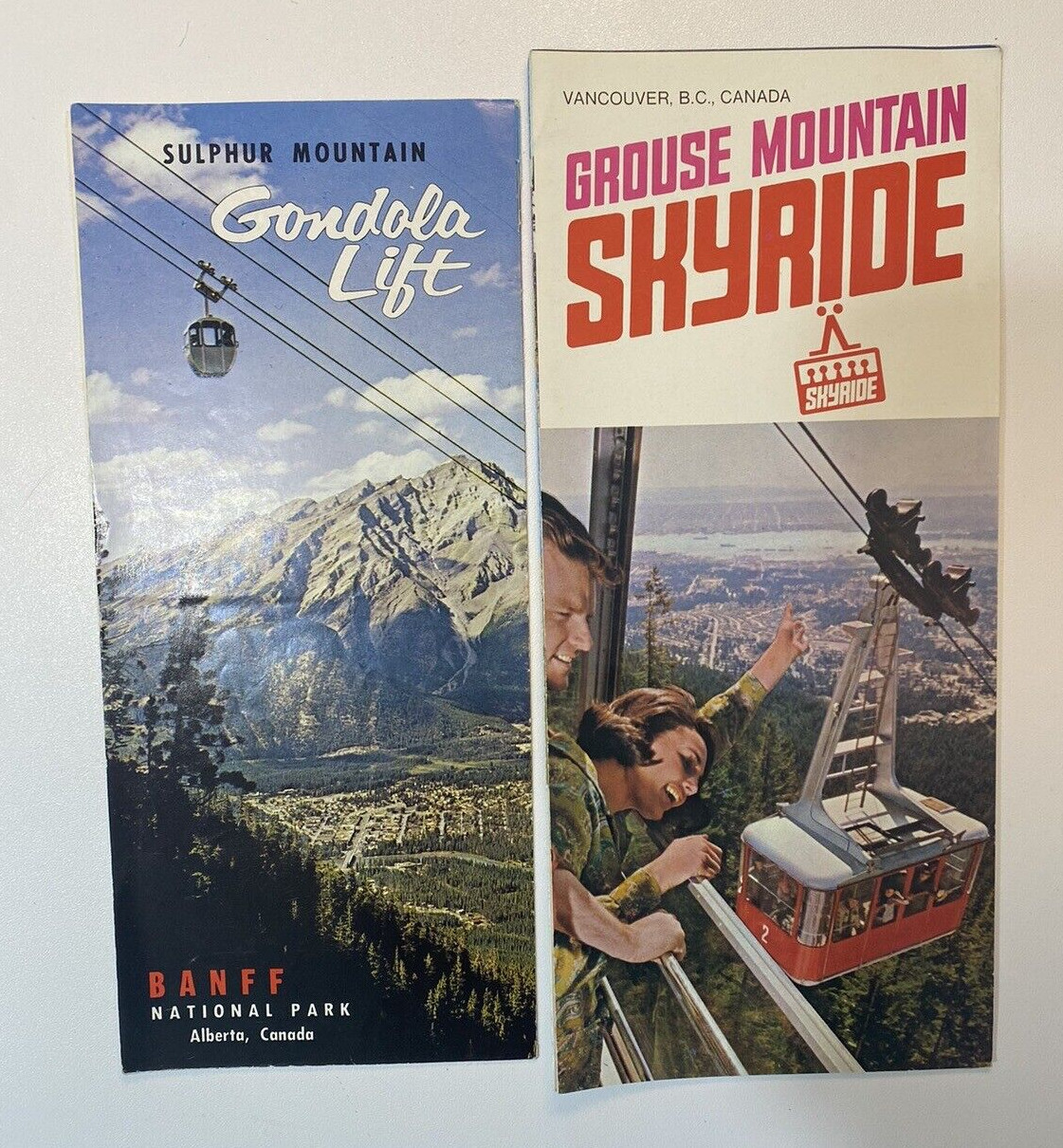 Vintage Skyway Gondola Banff Vancouver Alberta Canada Travel Brochure Lot of 2