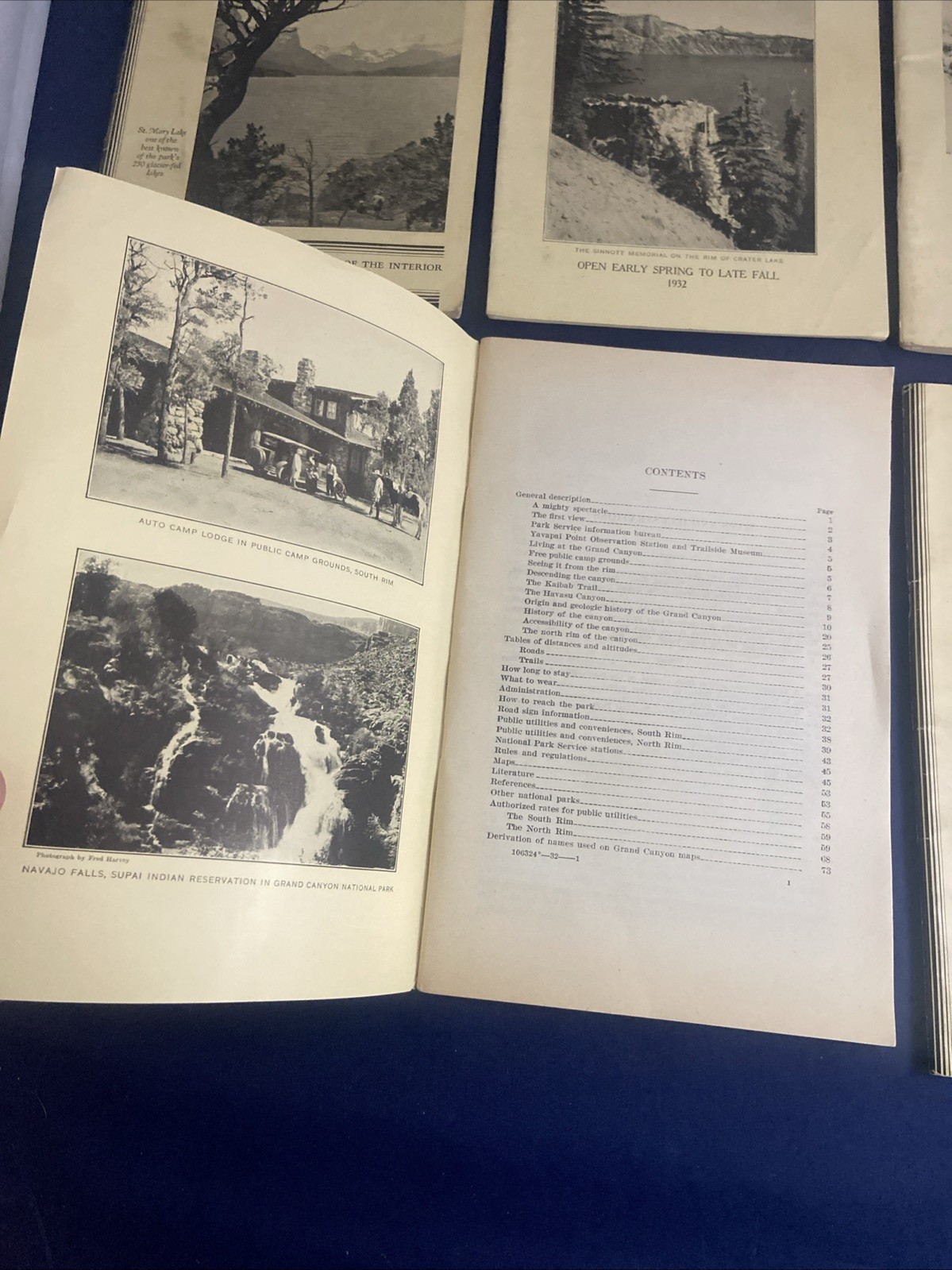 Lot of 6 NATIONAL PARK Guide Books from 1932 & 1933 – VG+ Yosemite Glacier +