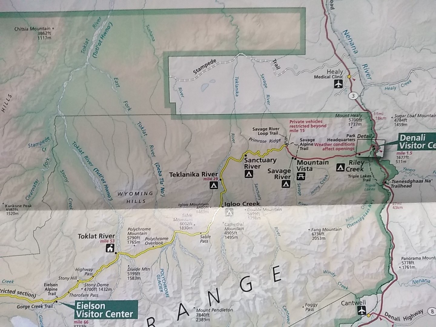 Denali National Park Service 2026 Alaska Map Brochure Pamphlet Guide Excellent