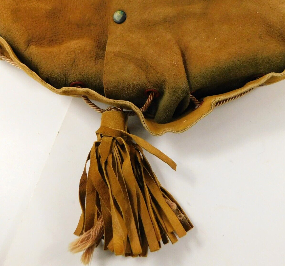 Vtg RARE Handcrafted Cowhide Yellowstone National Park Pillow Sham Poem Folk Art