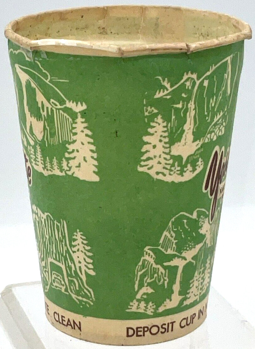 RARE Yosemite National Park Disposable Drink Lily Tulip Paper Cup True Ephemera