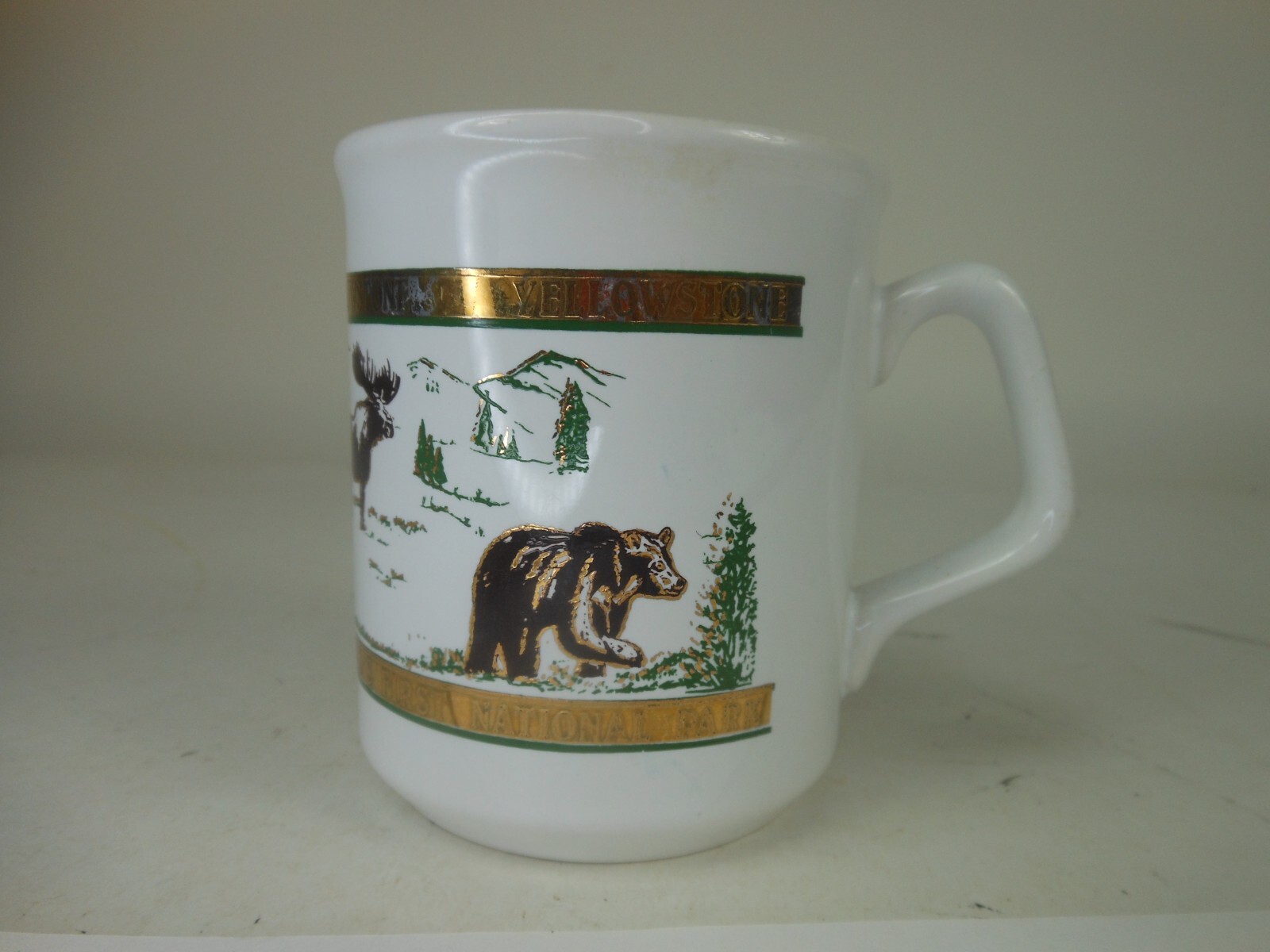 Vintage Mug Yellowstone National Park Buffalo Bear Coffee Cup