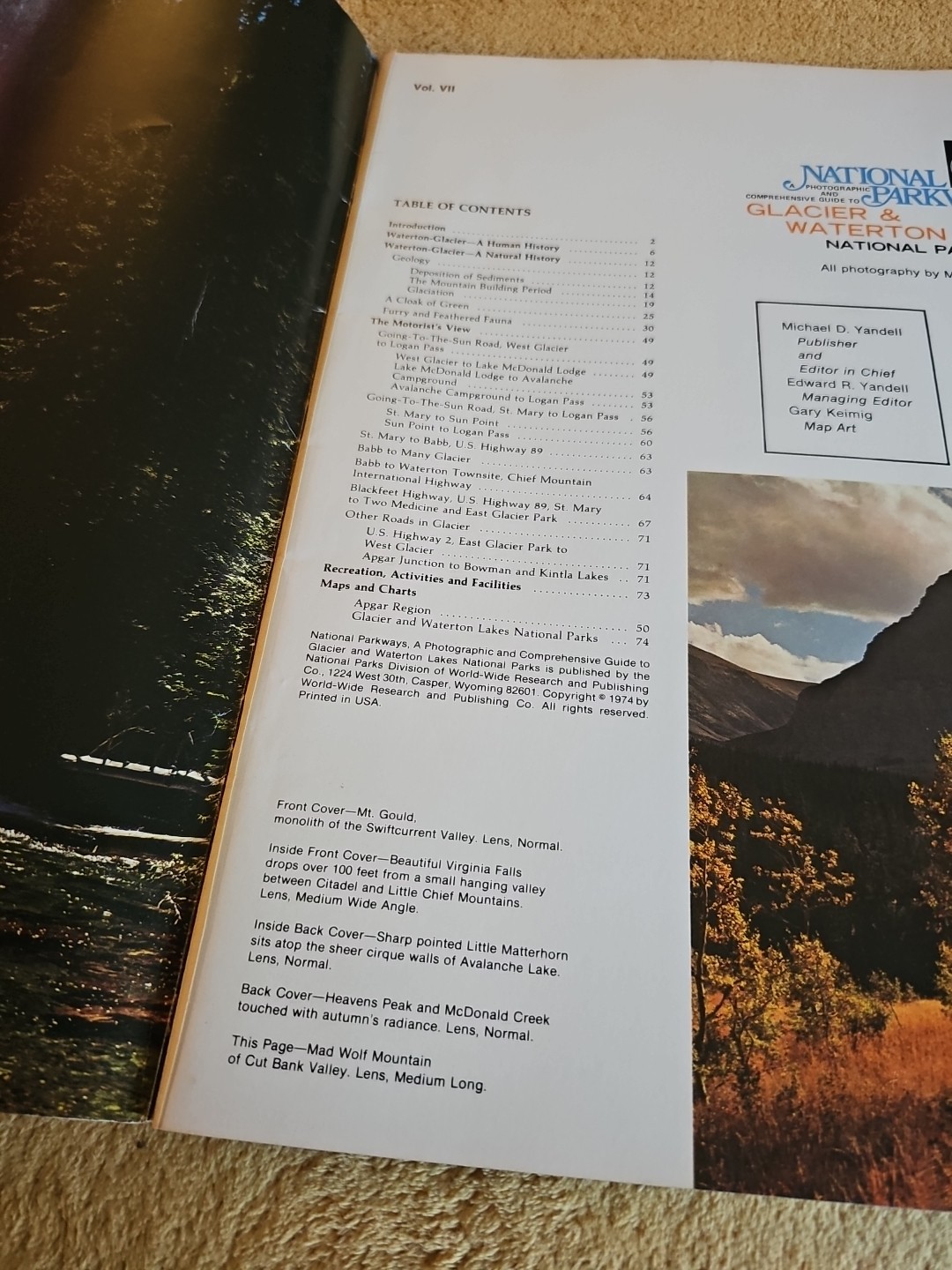 National Parkways Guide To Glacier & Waterton Lakes National Parks Vintage 1974