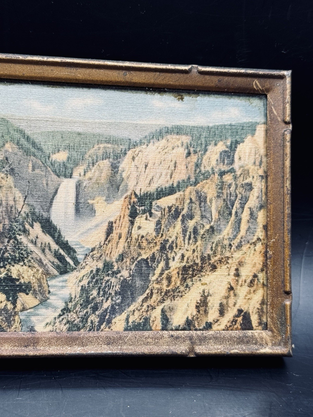 Vintage Yellowstone National Park Framed Thermometer Wall Hang 5 3/4″ X 3 3/4″