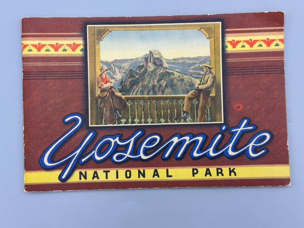 c 1940 YOSEMITE NATIONAL PARK Illustrated TRAVEL SOUVENIR Brochure Vintage