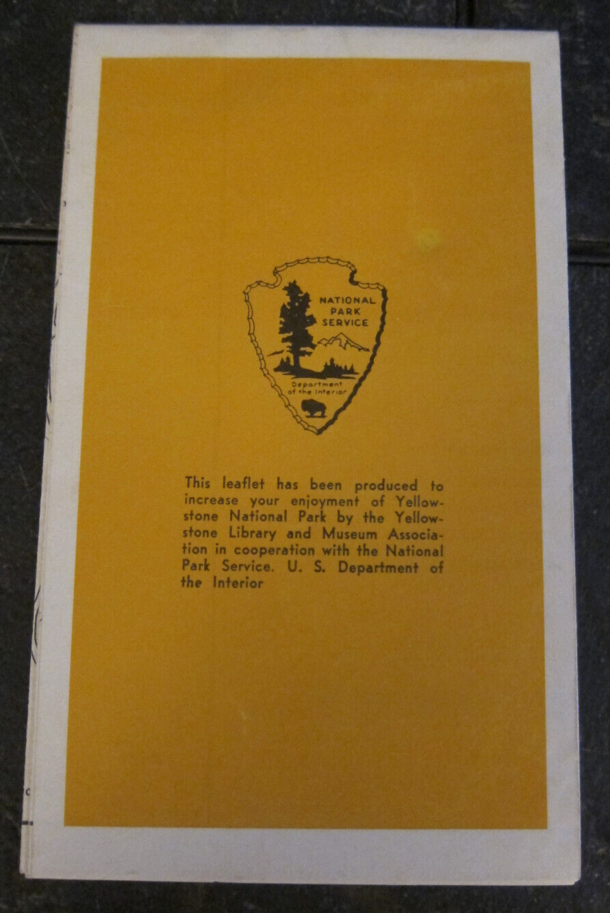1967 Vintage Brochure Yellowstone National Park Canyon Area