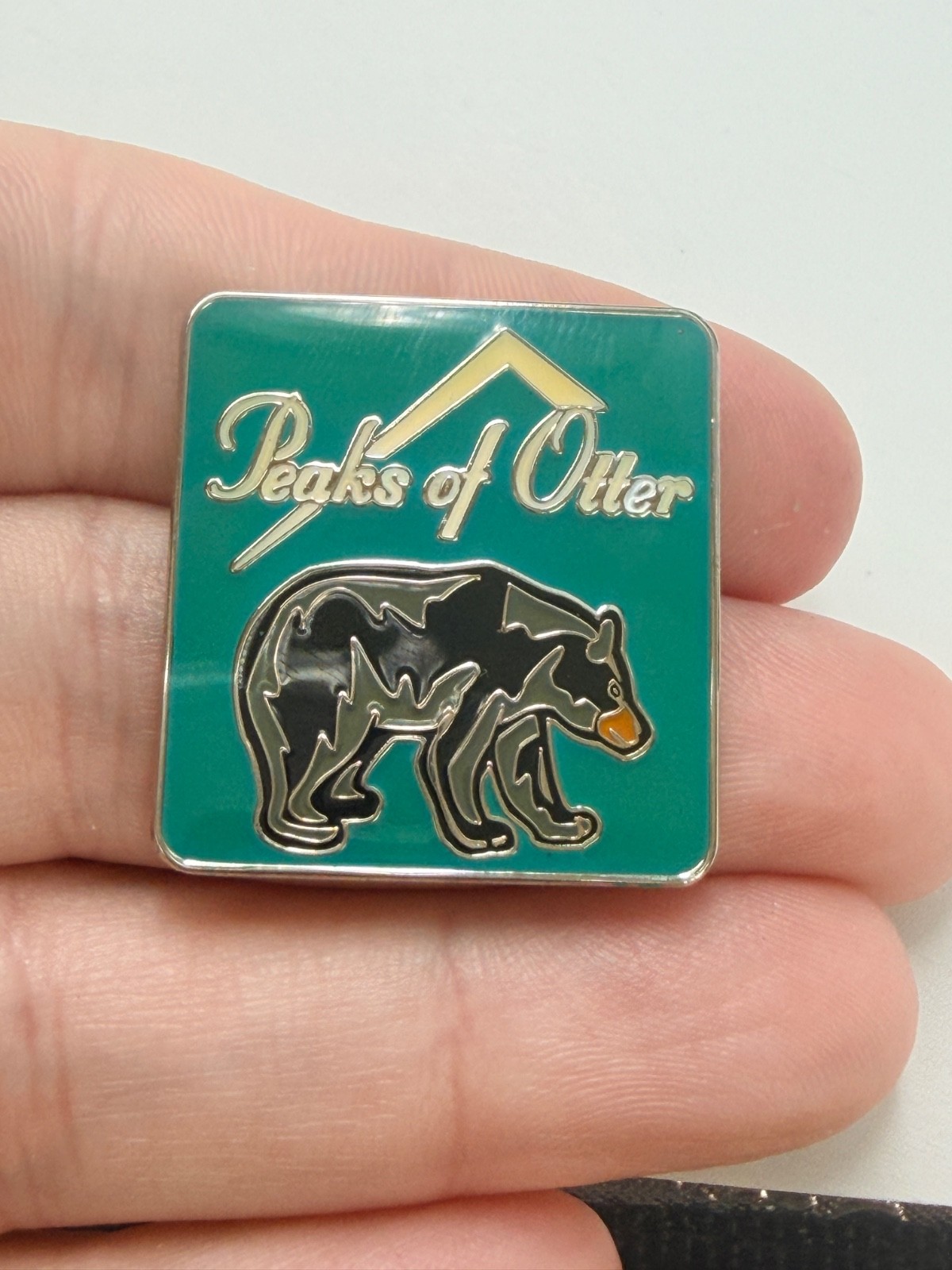 Peaks of Otter Virginia Lapel Pin Black Bear Blue Ridge Parkway Vintage