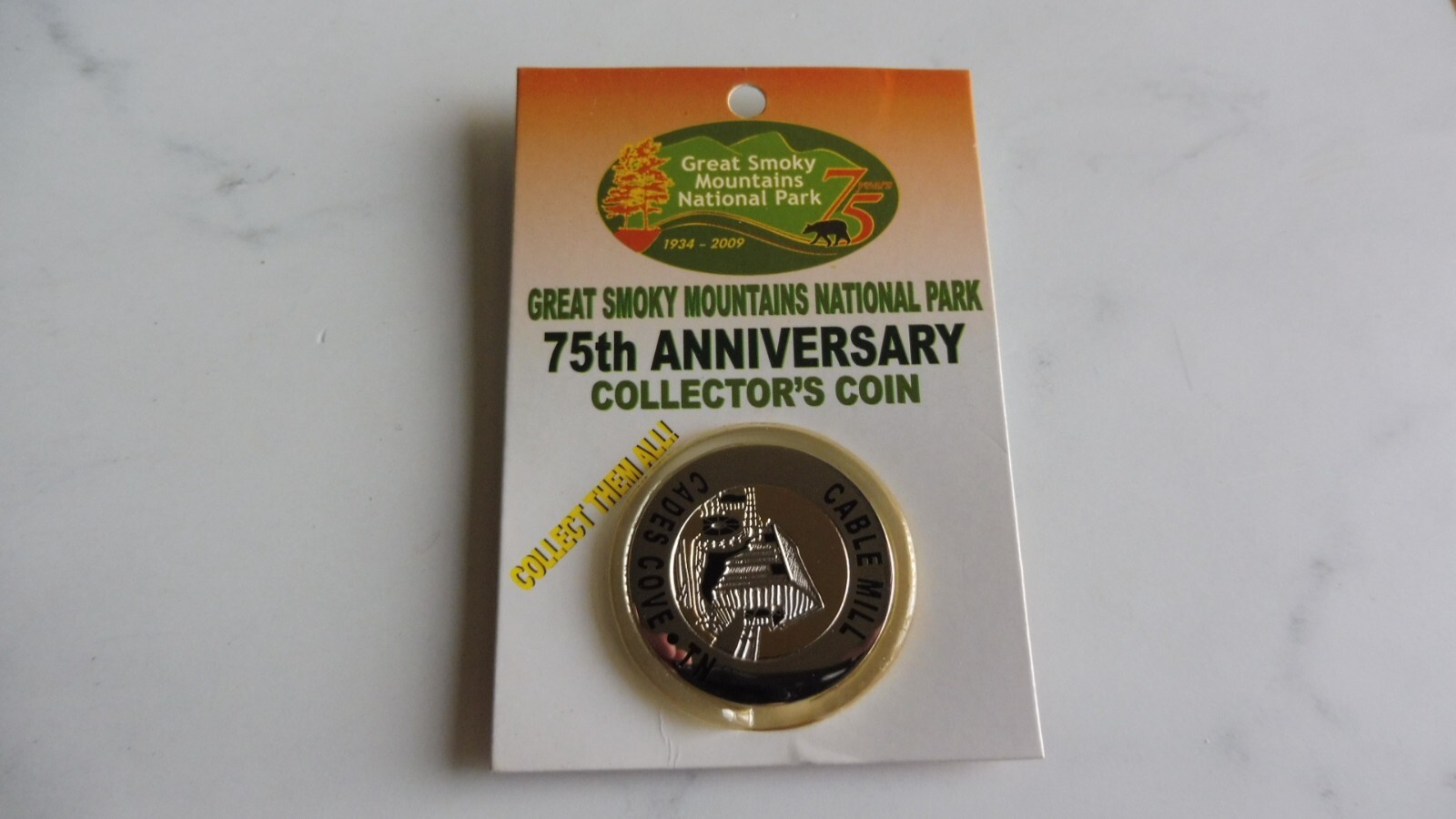 LOT (3) 2009 SMOKY MOUNTAINS COLLECTOR’S COIN MEDAL 75TH ANNIVERSARY SOUVENIR NP