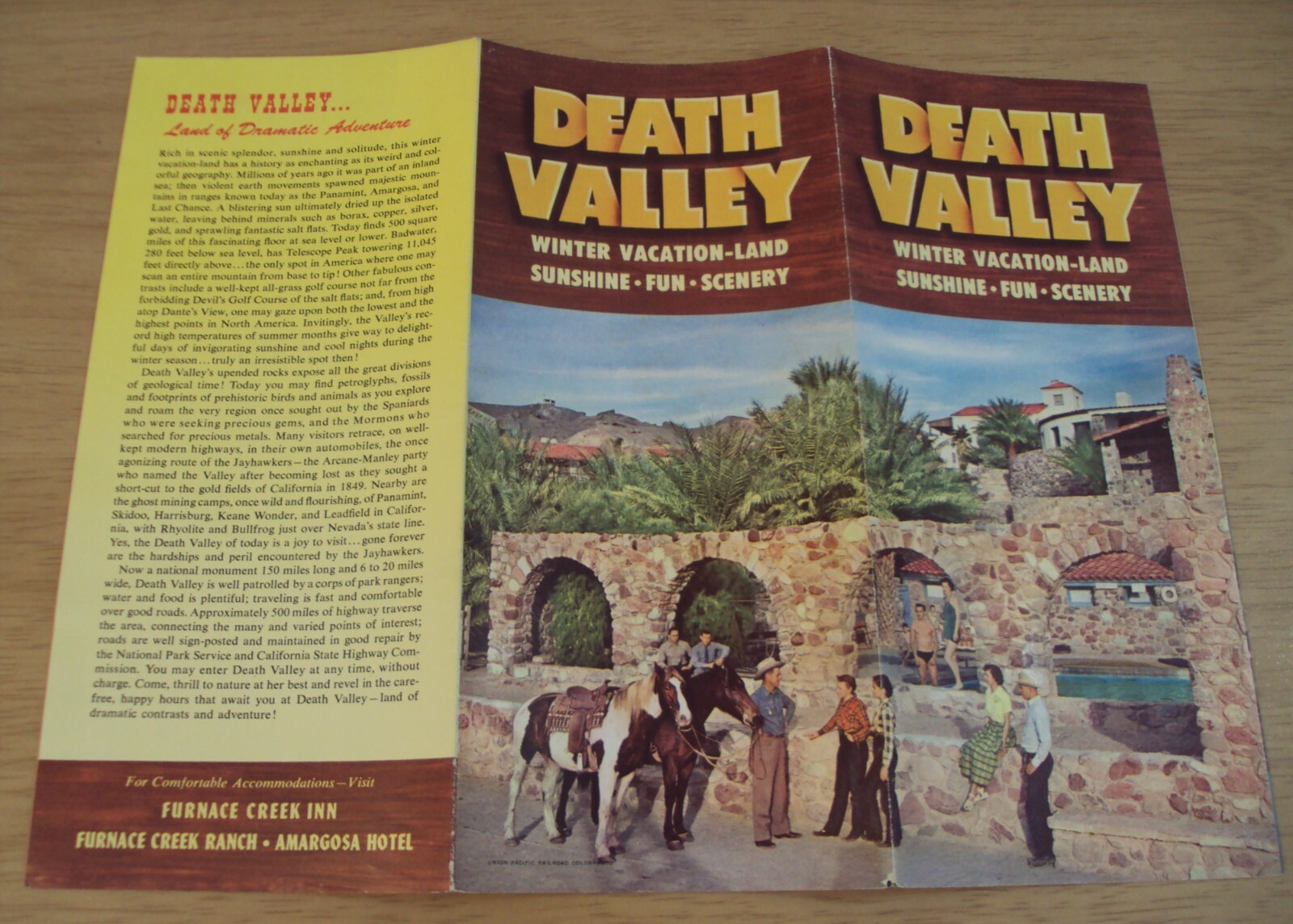 VTG 1951 ‘TRAVEL Brochure’~”DEATH VALLEY” National Park~CALIFORNIA~