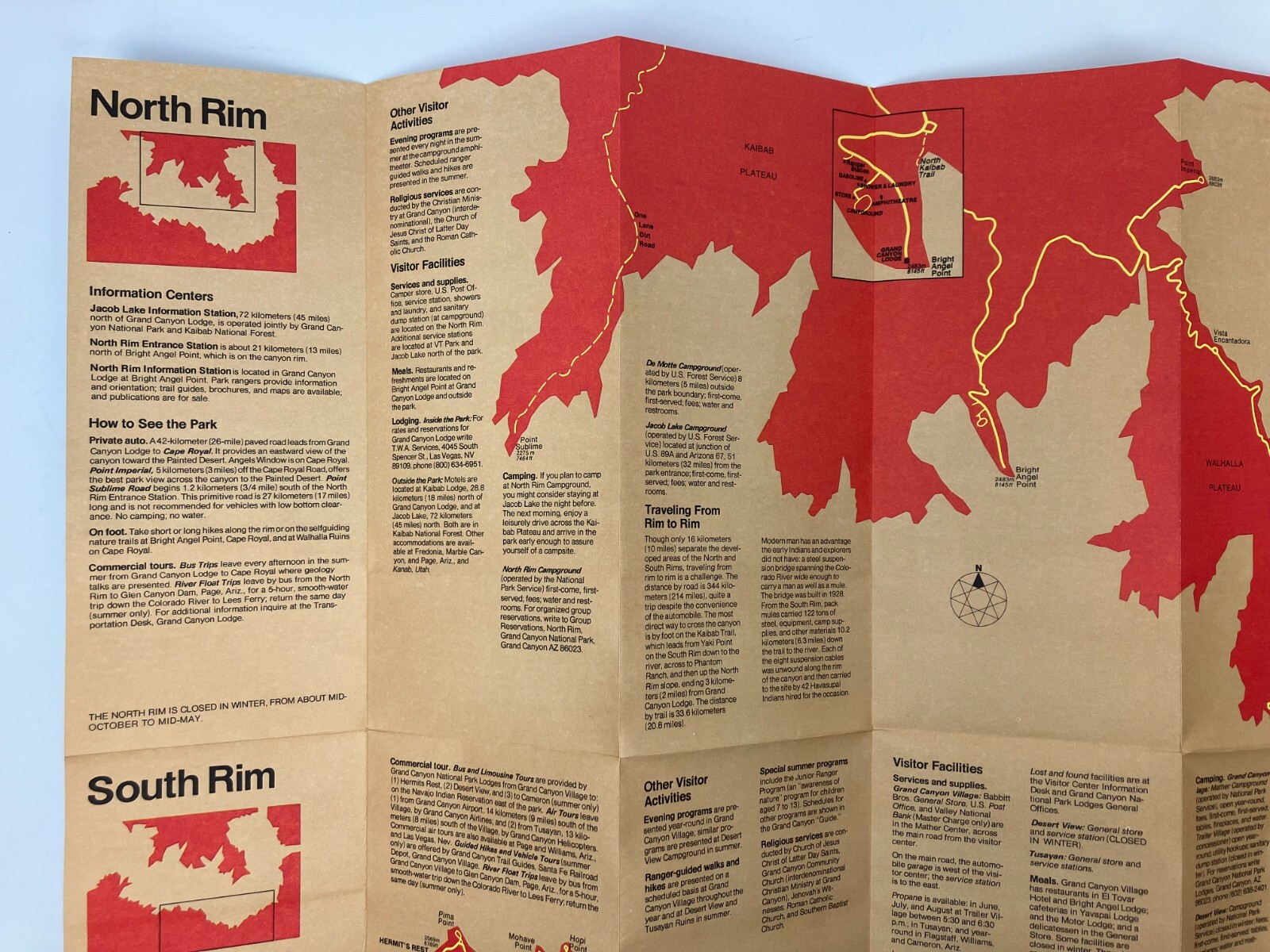 Grand Canyon National Park Travel Booklet (1953) and Guide Map (1979) Vintage