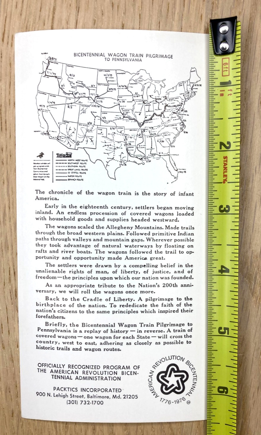Bicentennial Wagon Trail Pilgrimage to Pennsylvania Vintage Sticker – New