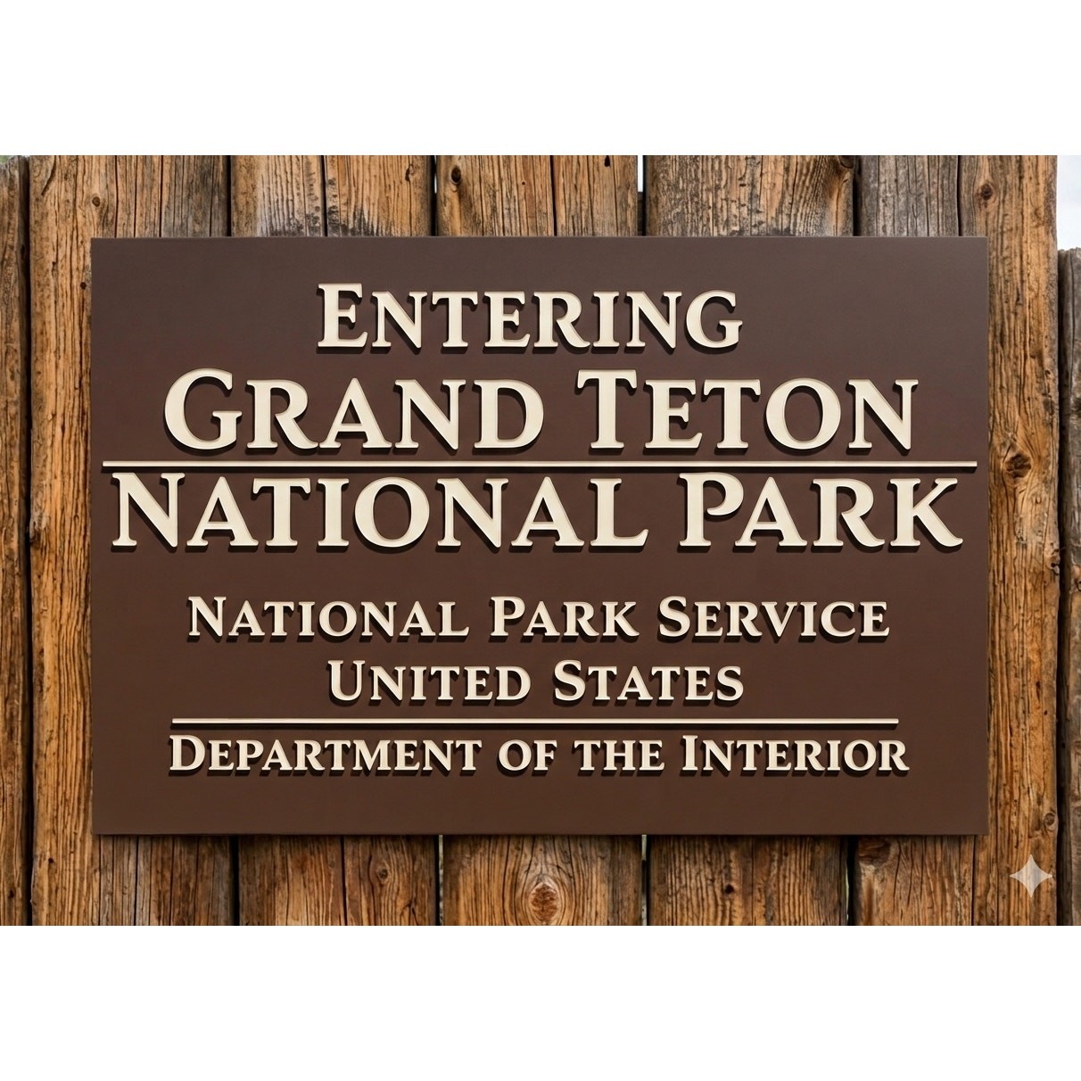 Entering Grand Teton National Park Sign Mountains Wyoming Jackson Hole