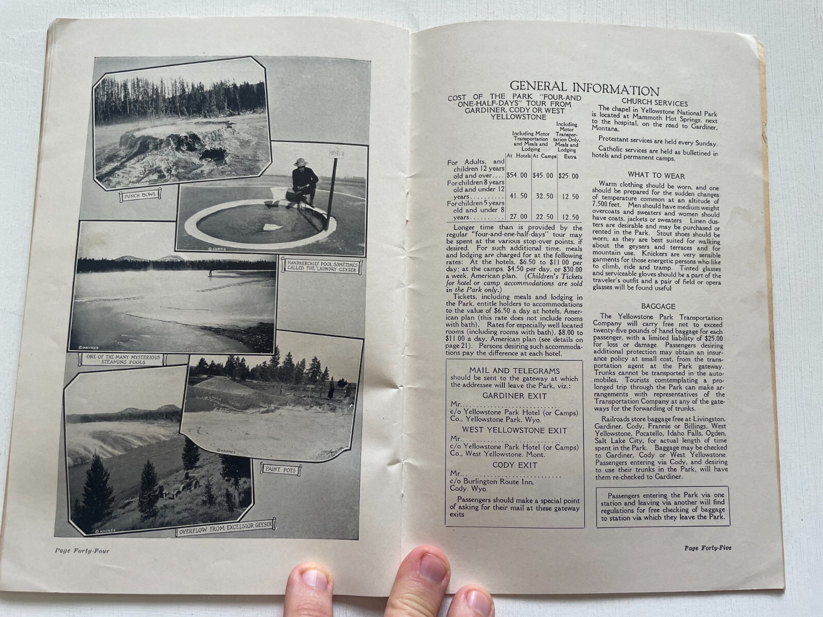 1925 Yellowstone National Park Travel Brochure / Guide by Northern Pacific Rail