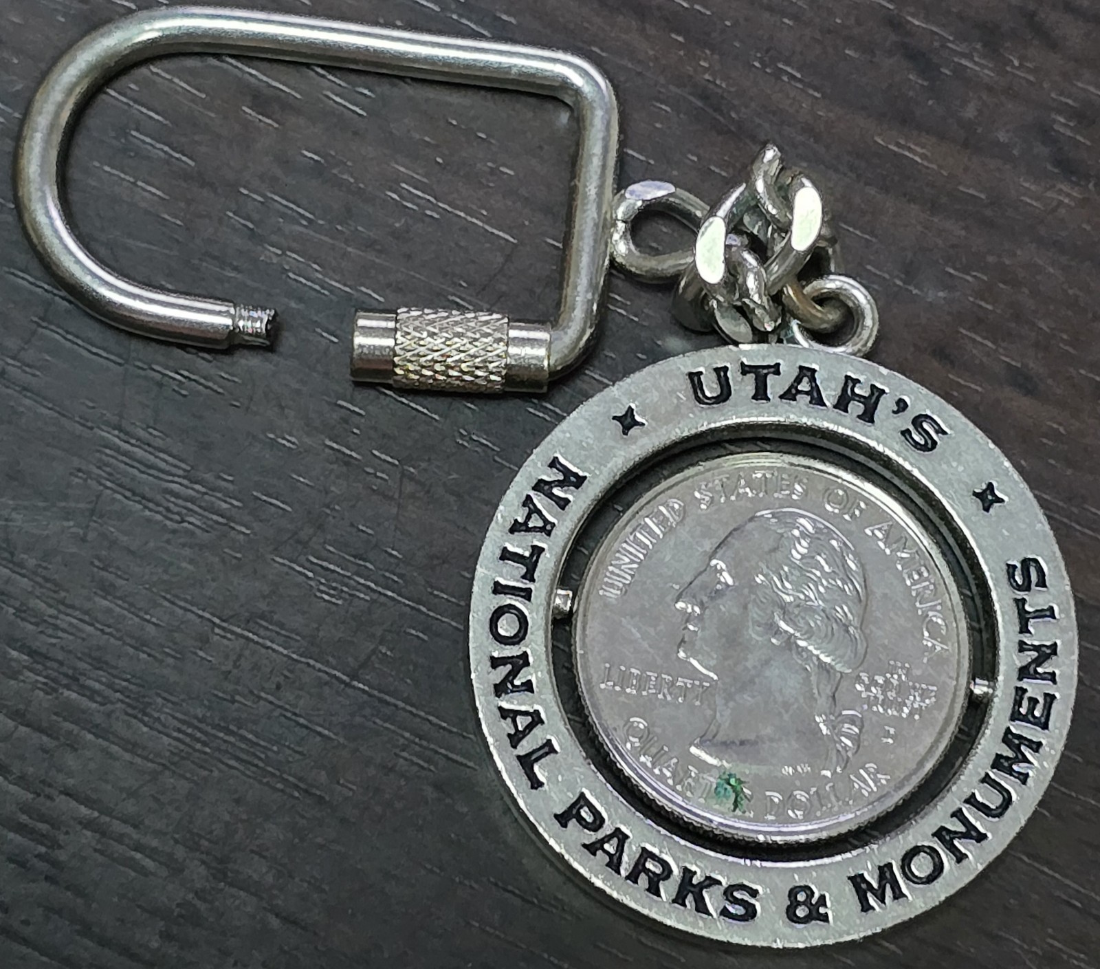 1½” National Parks Key Chain Spinning 2007 Utah Quarter Crossroads Of The West