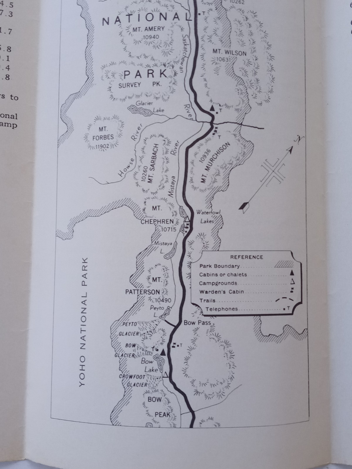 BANFF JASPER and COLUMBIA ICE FIELD HIGHWAY Map 1959 Brochure Alberta Canada